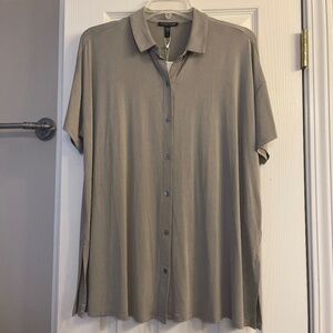 NWT Eileen Fisher Gray Button Up Shirt